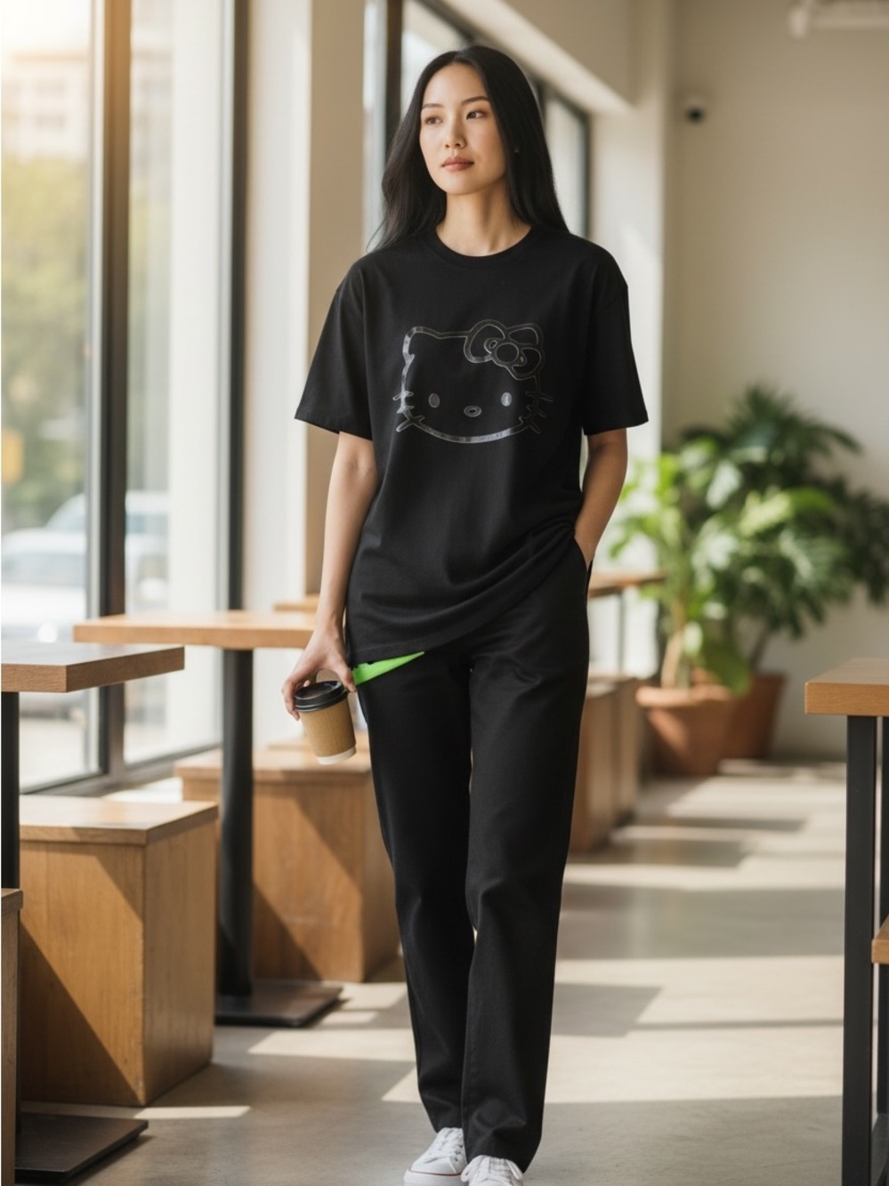 🌸 Black Hello Kitty Graphic Tee